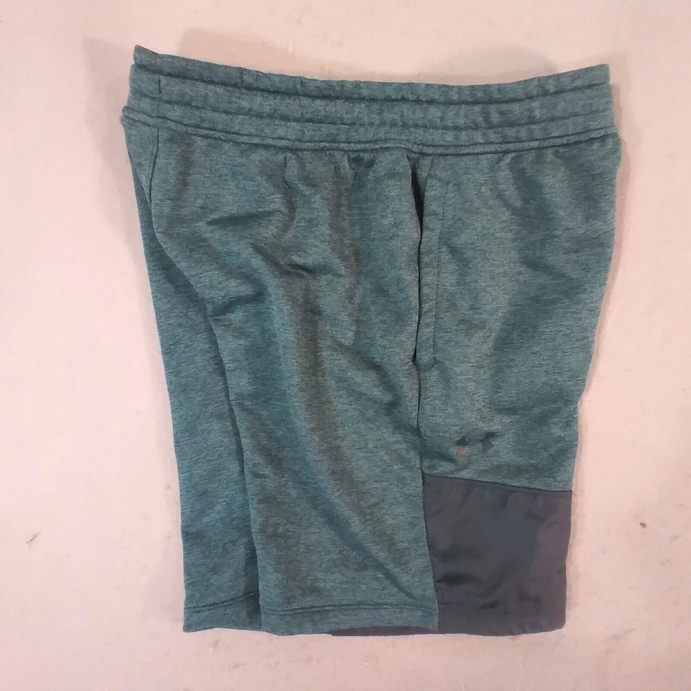 Under Armour shorts adult men's large green fleece gym basketball